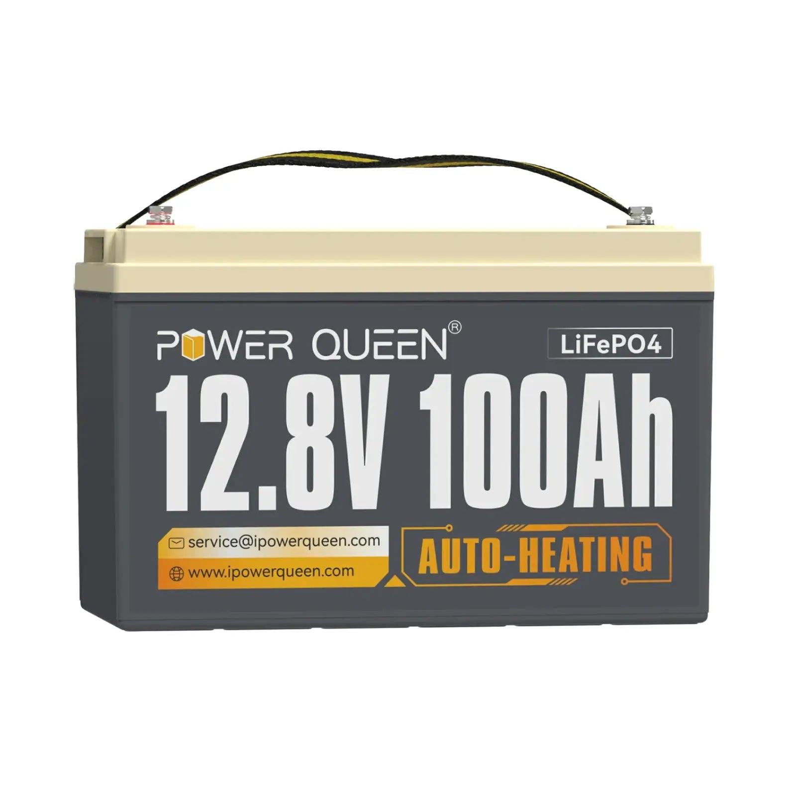 【0% IVA】Batería LiFePO4 autocalentable Power Queen de 12 V y 100 Ah, BMS integrado de 100 A