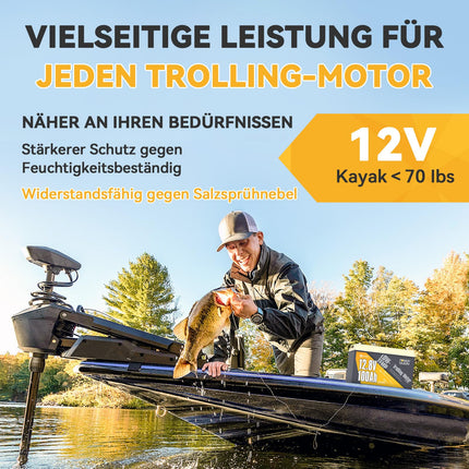 Power Queen LiFePO4 12V 100Ah Niedertemperatur Trolling Motor Batterie