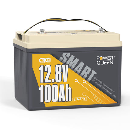 Power Queen 12V 100Ah OTCB LiFePO4-batterij voor lage temperaturen met 100A BMS