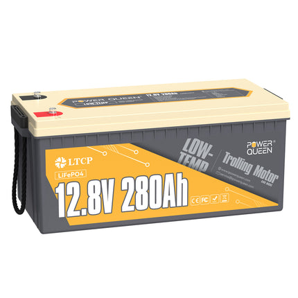 【0% Mwst.】Power Queen 12V 280Ah Niedertemperatur LiFePO4 Batterie mit 200A BMS