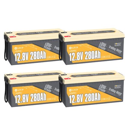 【0% VAT】Power Queen 12V 280Ah low temperature LiFePO4 battery with 200A BMS