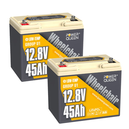 Power Queen LiFePO4 12V 45Ah Gruppe U1 Elektromobil Batterie