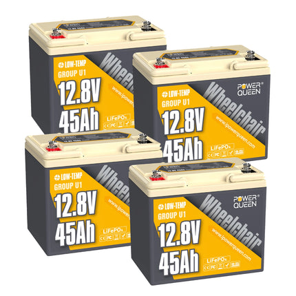 Power Queen LiFePO4 12V 45Ah Gruppe U1 Elektromobil Batterie