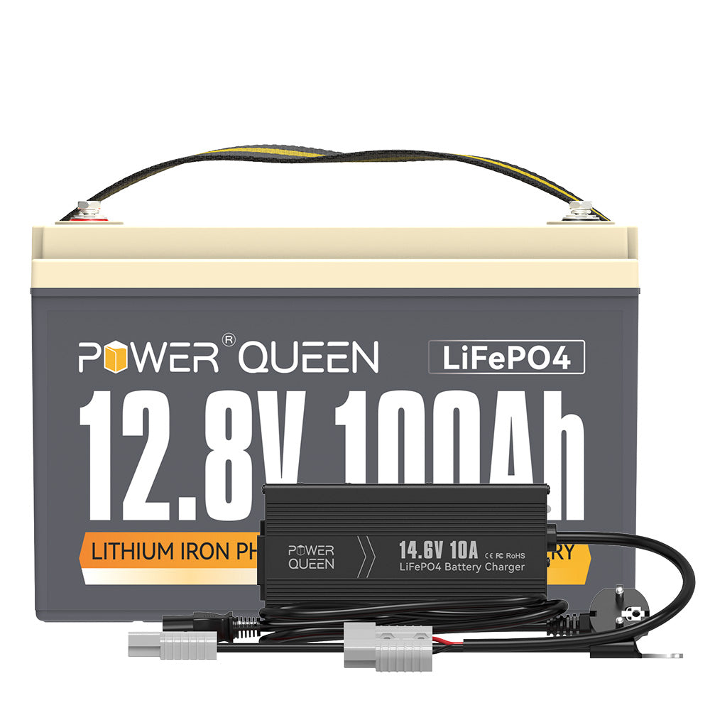 【0% IVA】Batteria Power Queen 12V 100Ah LiFePO4, BMS 100A integrato