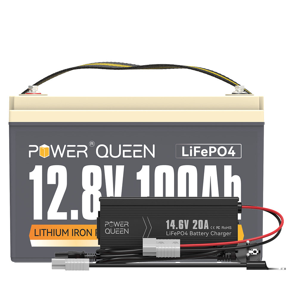 【0% IVA】Batteria Power Queen 12V 100Ah LiFePO4, BMS 100A integrato