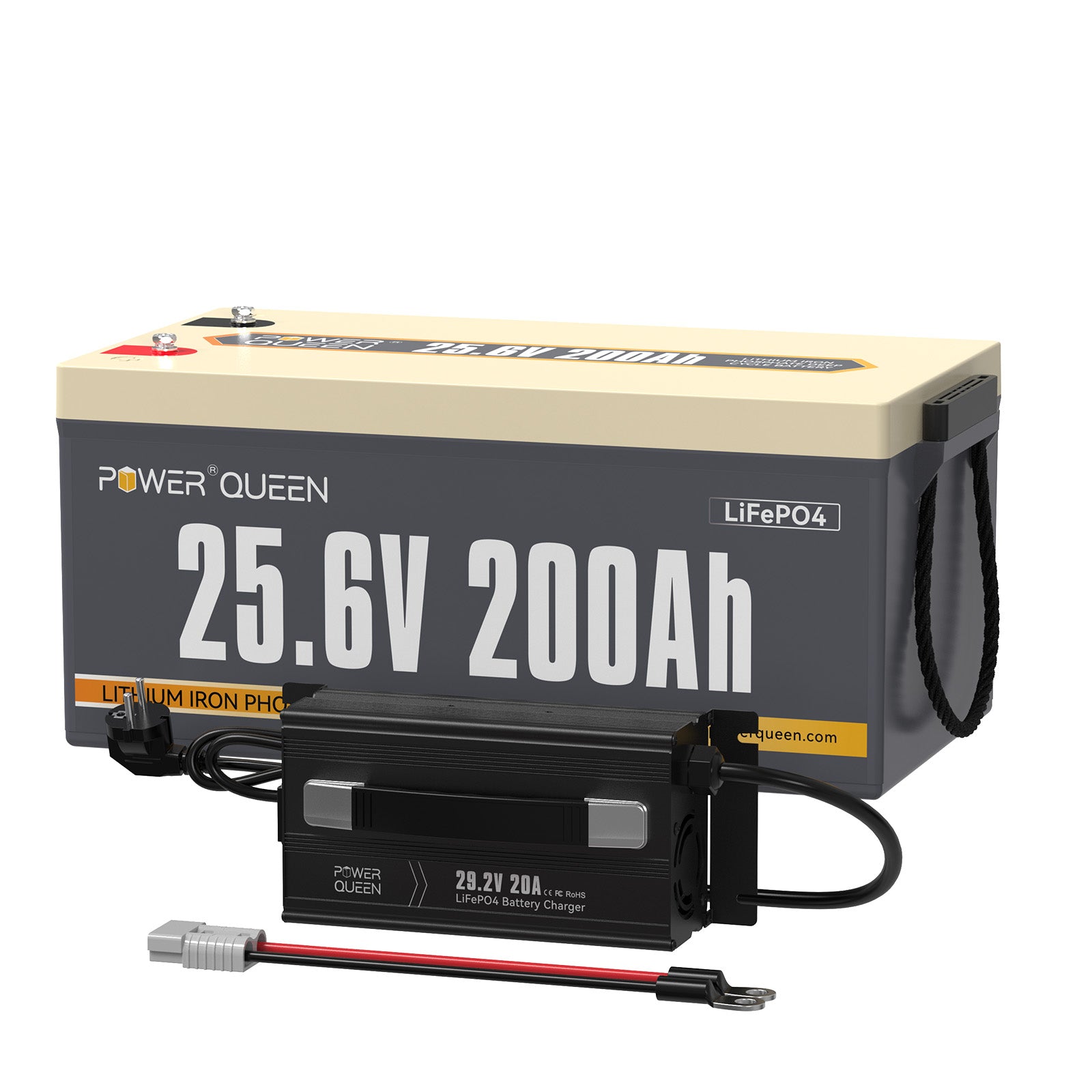 Batterie Power Queen 24V 200Ah LiFePO4, BMS 200A intégré